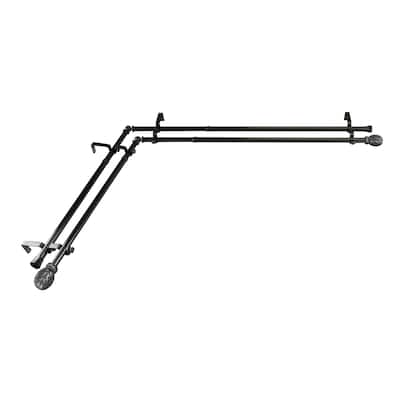 Adjustable Corner Window Curtain Rod - 66 to 120 Inch Black Rod