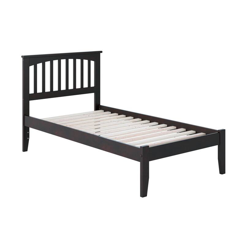 Classic Platform Bed - Twin Size, Hardwood Frame, Espresso Finish, Modern Bedroom Furniture