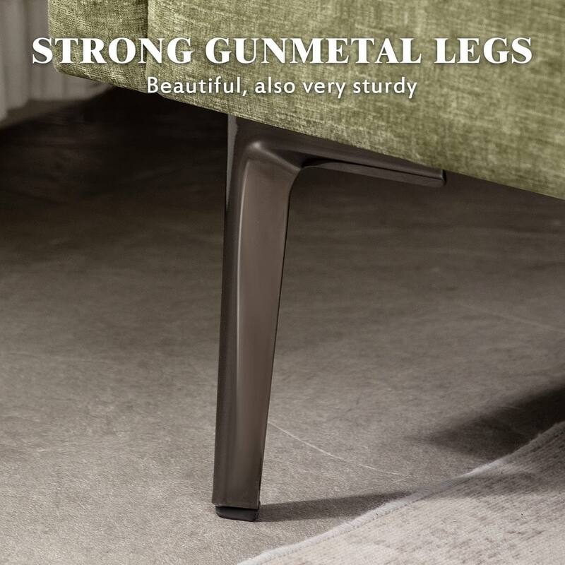 Modern Chenille Sectional Sofa with Reversible Chaise and Ottoman, Perfect for Living Rooms with Sleeper Function