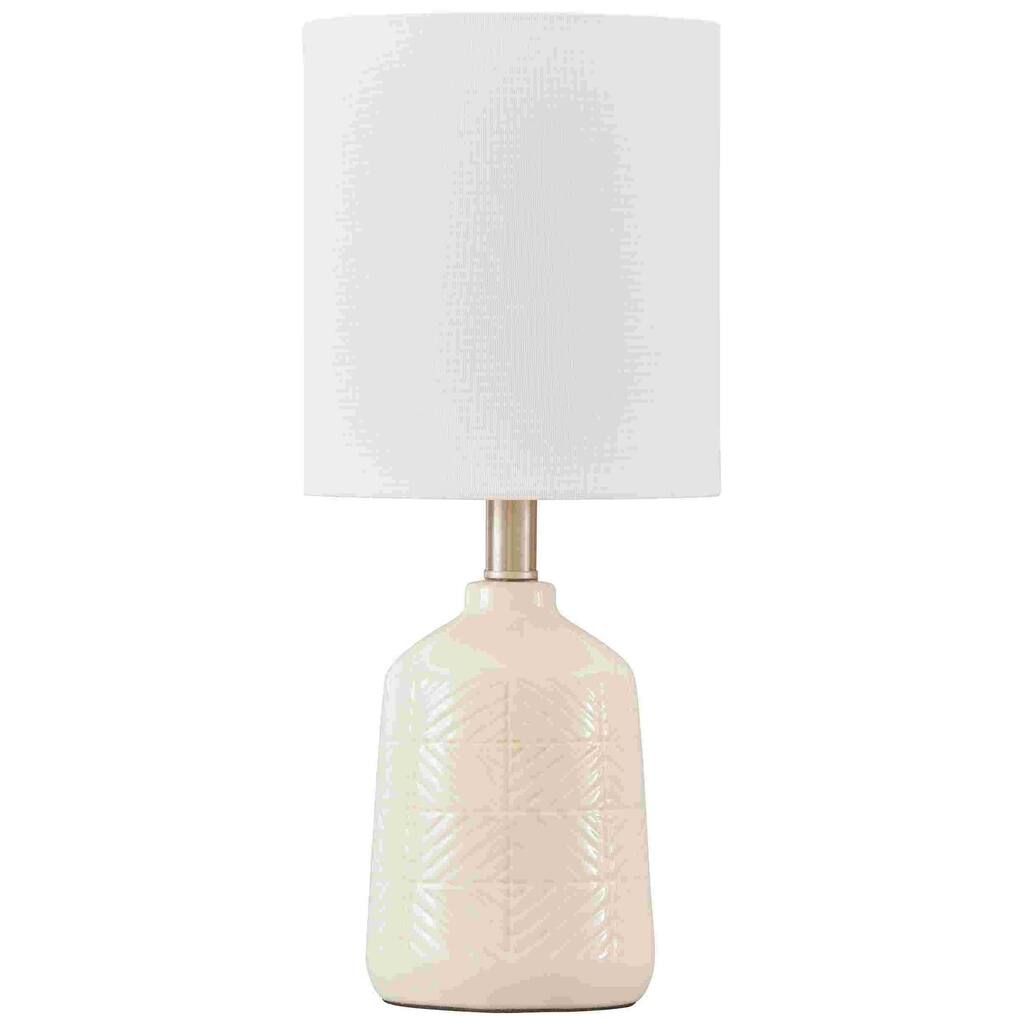 Table Lamp with Ceramic Bottle Shape Base, White