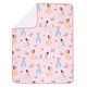 preview thumbnail 2 of 5, Lambs & Ivy Disney Princesses Pink Fleece Baby Blanket - Belle/Tiana/Cinderella