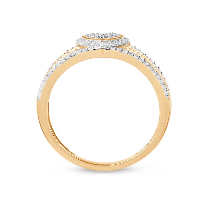 1/5ct TDW Diamond Heart Cluster Promise Fashion Ring in 10K Gold for Women