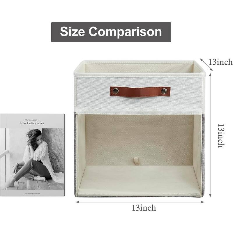 4 Pack Linen Foldable Storage Bins (13 x 13 inch)