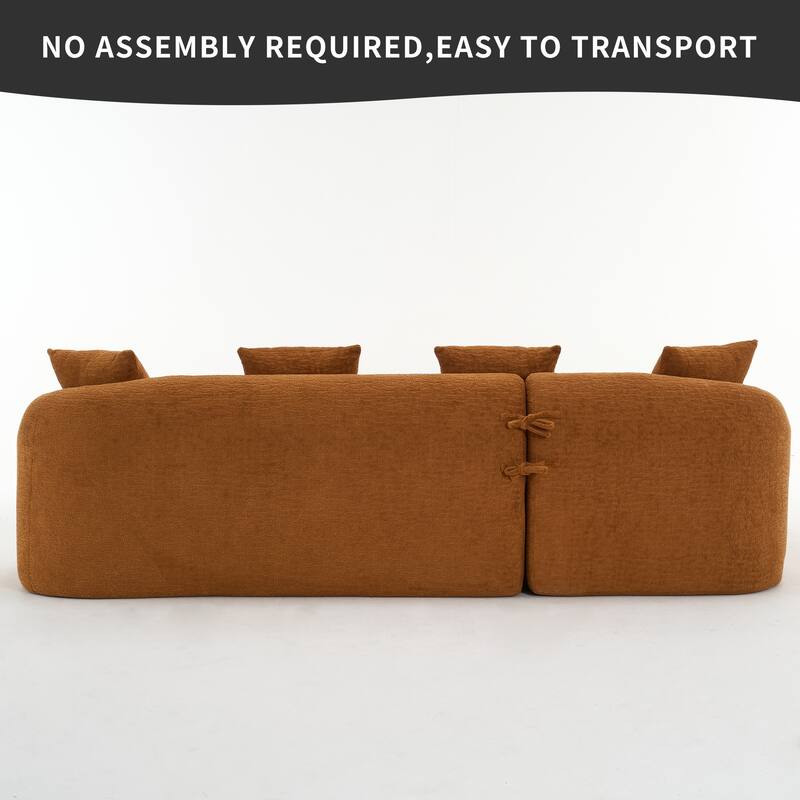 Full Compression Sponge L-Shape Sectional Sofa with Curved Chaise
