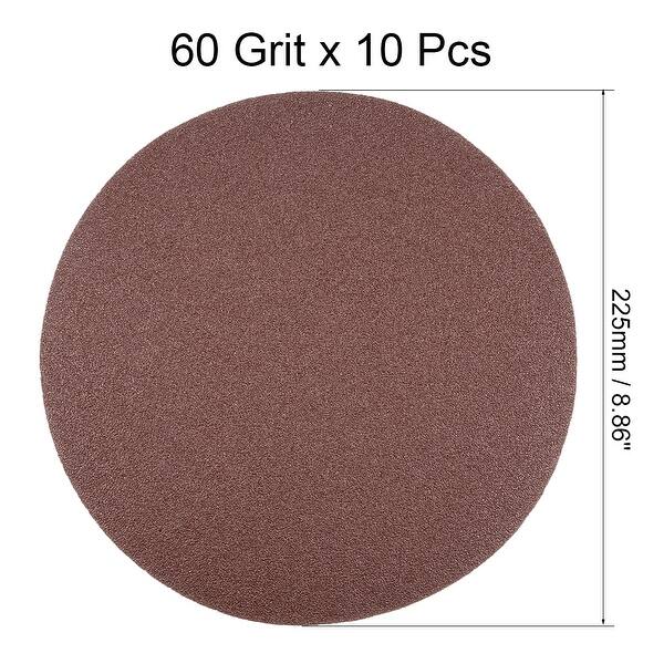 60 Flocking Rocks 10Pcs 8.86 Inch Hook and Loop Sanding Disc 60 Grits Flocking Sandpaper ...