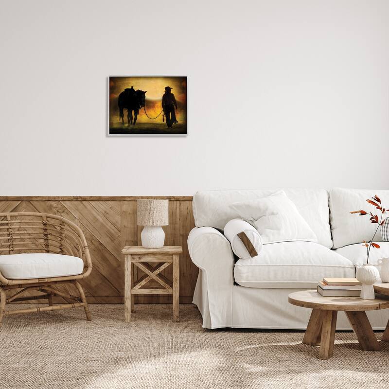 Stupell Cowgirl & Horse Silhouette Framed Giclee Art Design by PBurchettePhoto