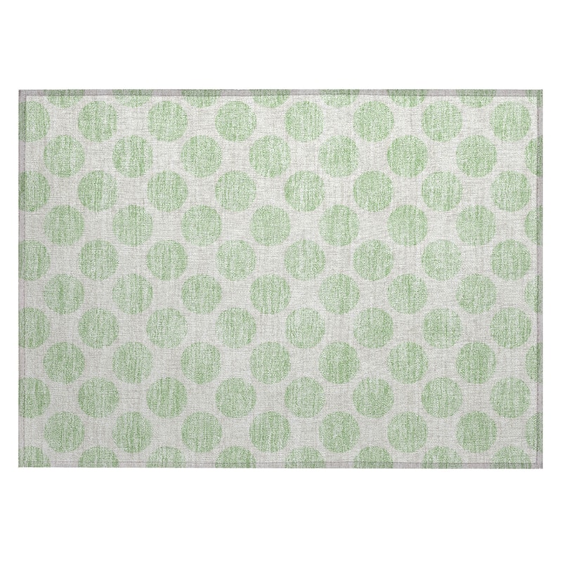 Machine Washable Indoor/ Outdoor Polka Dots Chantille Rug