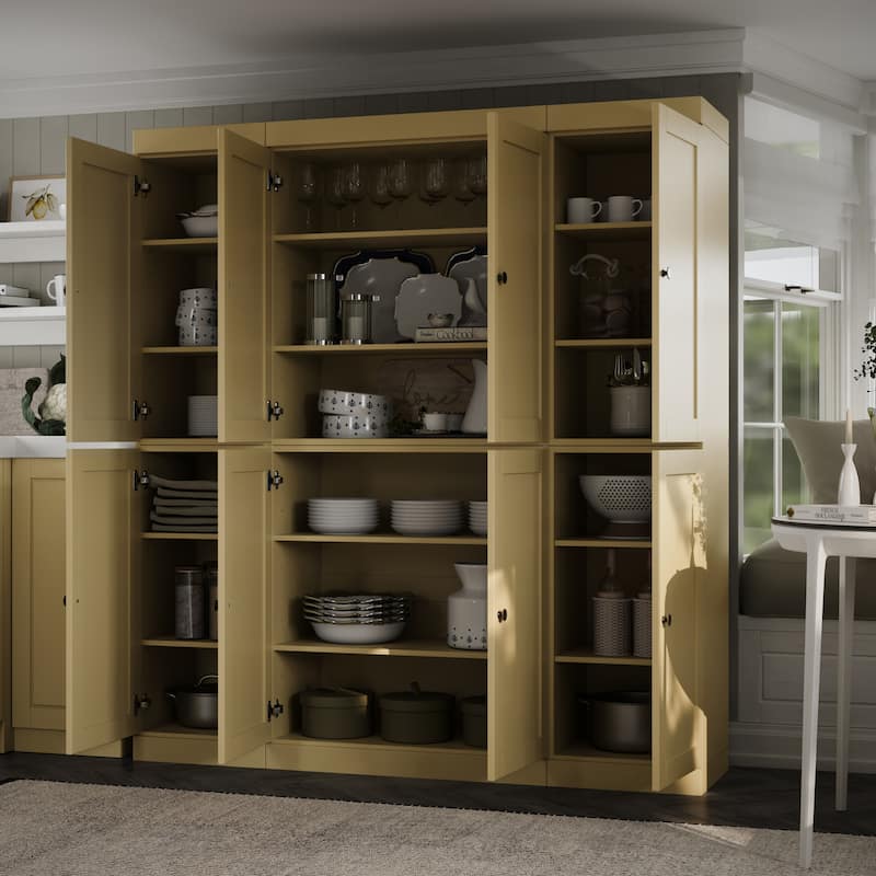 Palace Imports 100% Solid Wood 65" Pantry Cabinet with Shaker Doors and Adjustable Shelves