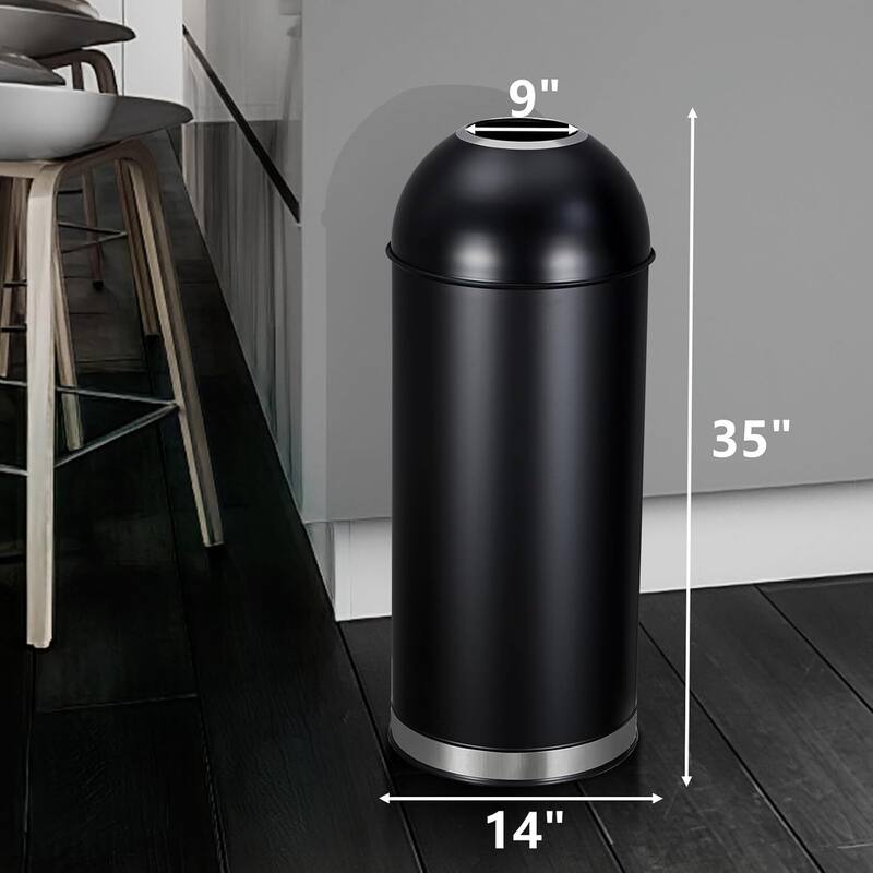 65L/17Gal Open Top Stainless Steel Trash Can