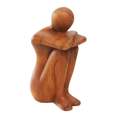 Novica Handmade Beautiful Daydream Wood Statuette