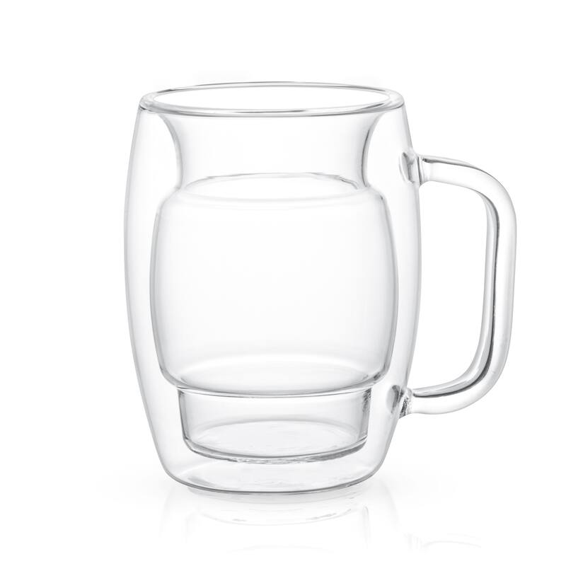 JoyJolt Cadus Double Wall Insulated Mugs, 16 OZ Set Of Two Latte Glasses