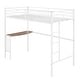 preview thumbnail 8 of 13, Twin Loft Bed with Built-in Desk and Guardrails, White