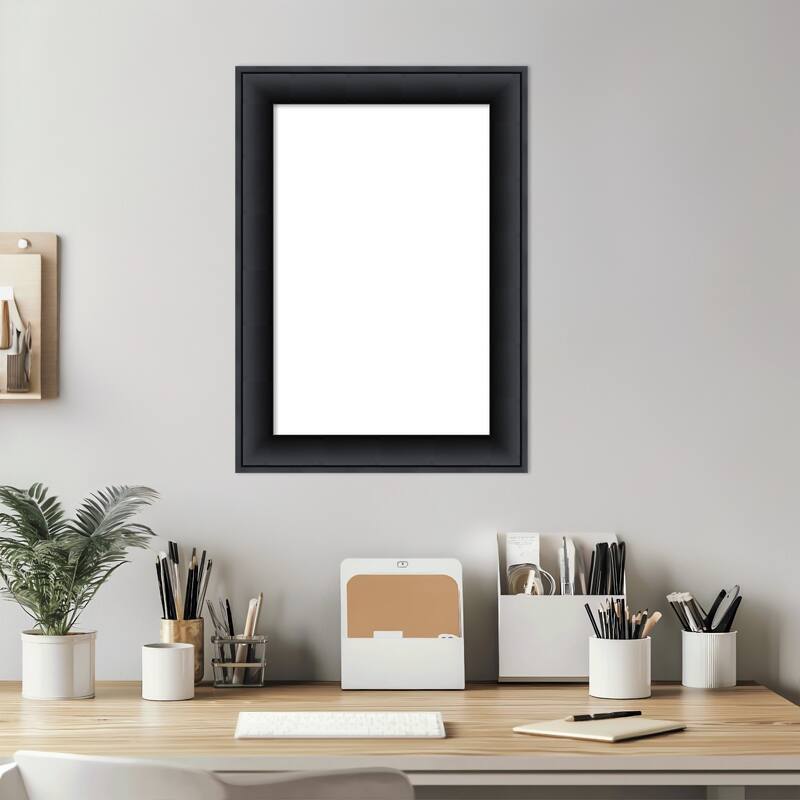 Amanti Art Nero Black Framed Dry Erase Magnetic Board