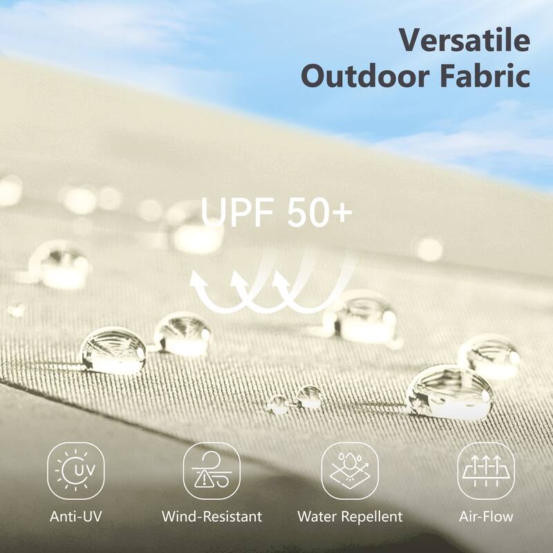 MAISON ARTS 10ft Patio Offset Umbrella Cantilever Umbrellas Market Hanging Umbrella with Crank Handle & Base Include