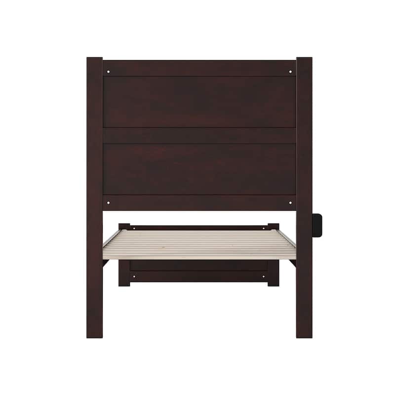 NoHo Twin XL Platform Bed with Footboard in Espresso