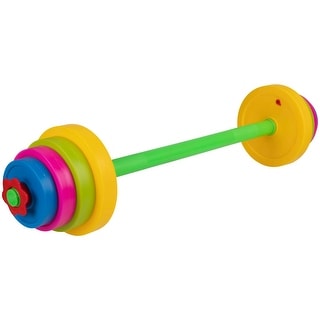 Hey Play Kids Weight Set - Barbell and 8 Adjustable Plates for Age 3 and Up - Green, Pink, Blue, and Yellow - Bed Bath & Beyond - 43307991
