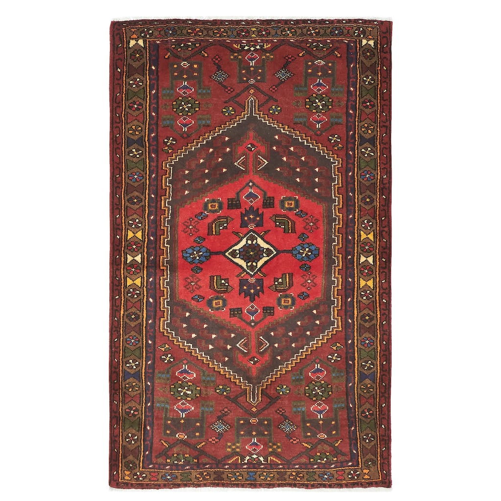 ECARPETGALLERY Hand-knotted Andelz Red Wool Rug - 3'3 x 5'6