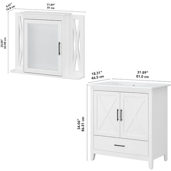 Key West 32W Bathroom Vanity Sink with Mirror by Bush Furniture On Sale Bed Bath & Beyond