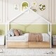 preview thumbnail 2 of 12, White Twin Size Metal House Bed with Two Drawers and Roof for Kids, Boys and Girls, Bedroom
