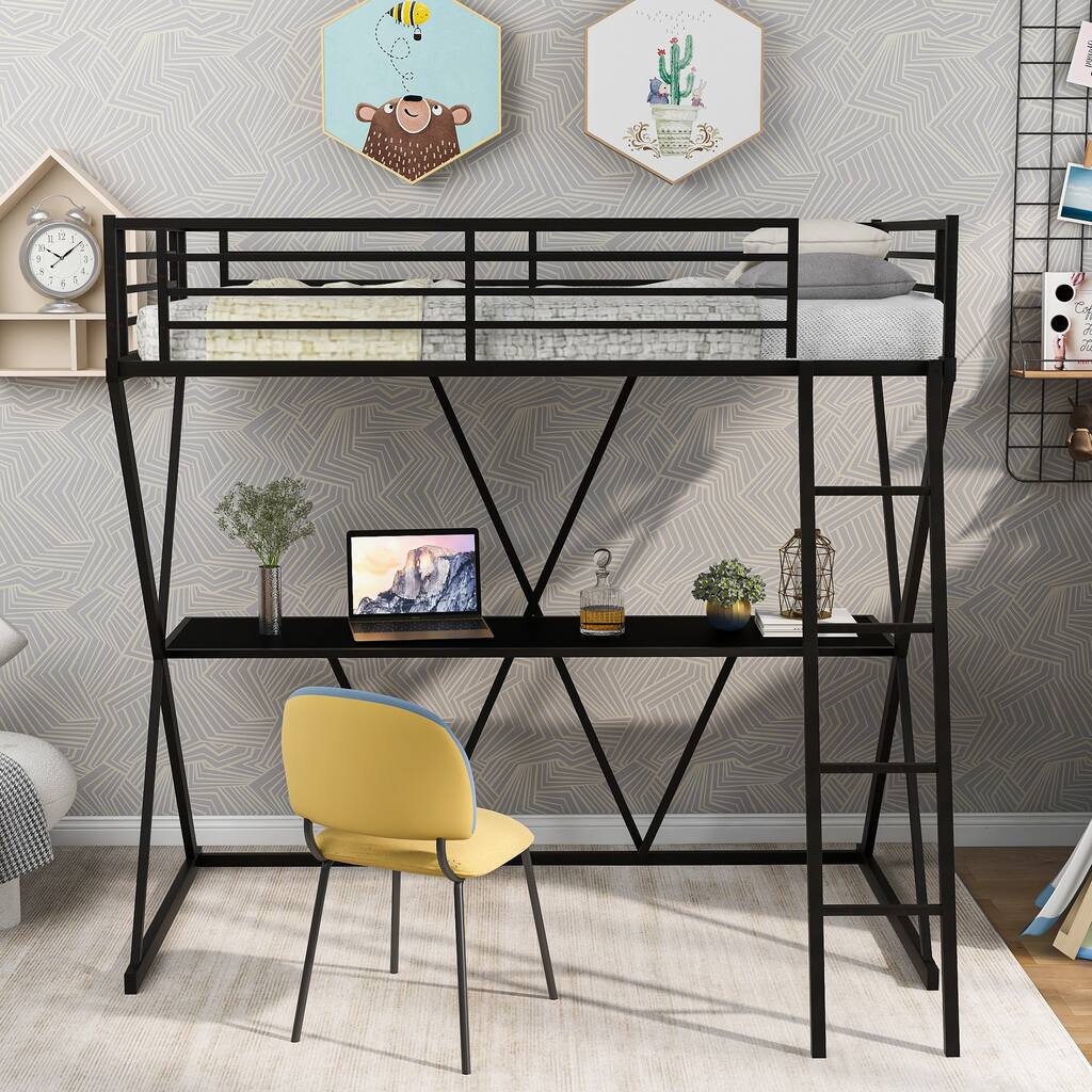Loft Bunk Bed Over Desk