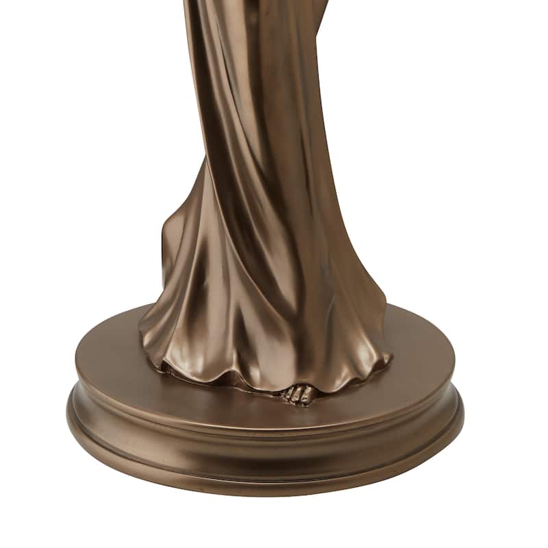 Gracewood Hollow Sansal Bronze/Resin 23.75-inch Grecian Goddess Beaded Table Lamp - 22"L x 7.625"W x 23.75"H