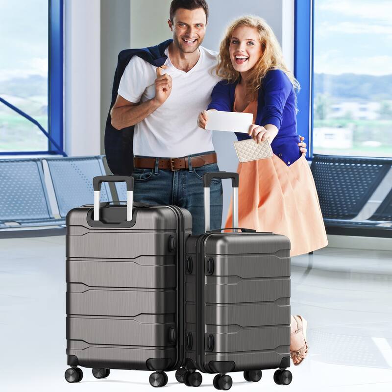 3-Piece ABS & PC Luggage Set Hardside Lightweight Spinner Suitcase Carry,20in/24in/28in