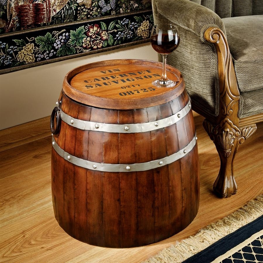 Shop Design Toscano French Wine Barrel Side Table Overstock