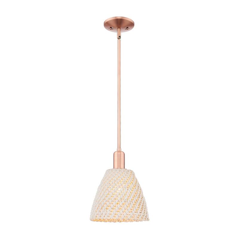 Innovations Lighting 716-1S-12-9 Natural Ballston Dome Pendant Natural - Antique Copper / Natural