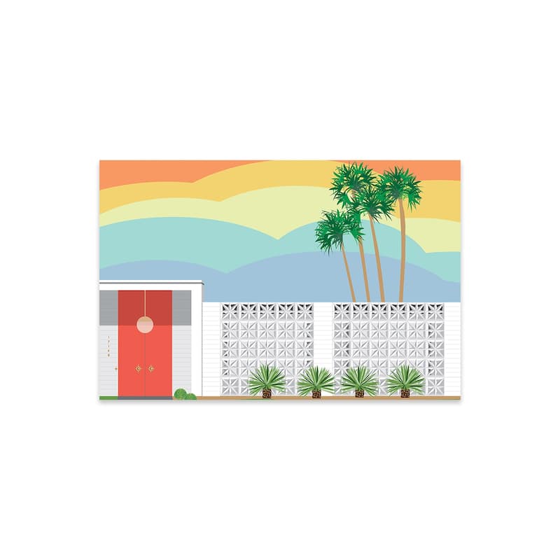 Palm Springs Sunset Print On Acrylic Glass by Jen Bucheli - 16x24x0.25