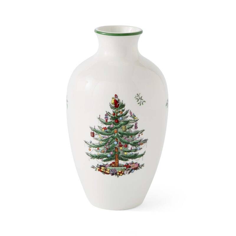 Spode Christmas Tree Posy Vase - 10 in