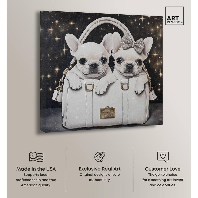 Constellation Frenchie Purse Canvas by Art Remedy, Gallery Wrapped