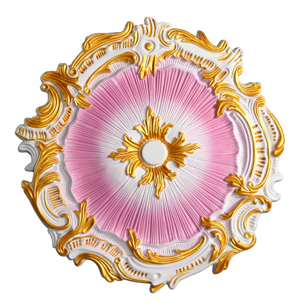 Hand-painted 16.75-inch Starburst Ceiling Medallion