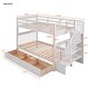 preview thumbnail 23 of 53, Twin-Over-Twin Bunk Bed with Three Drawers for Bedroom
