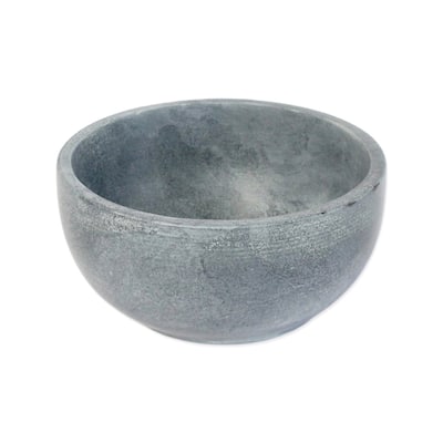 Med. Soapstone Round Bowl 6"Dia - Grey