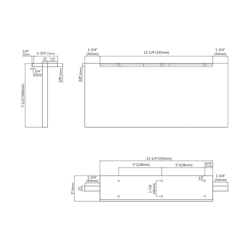 Dowell Series 7009 Vanity Acrylic Leg, 7" (pkg of 2)