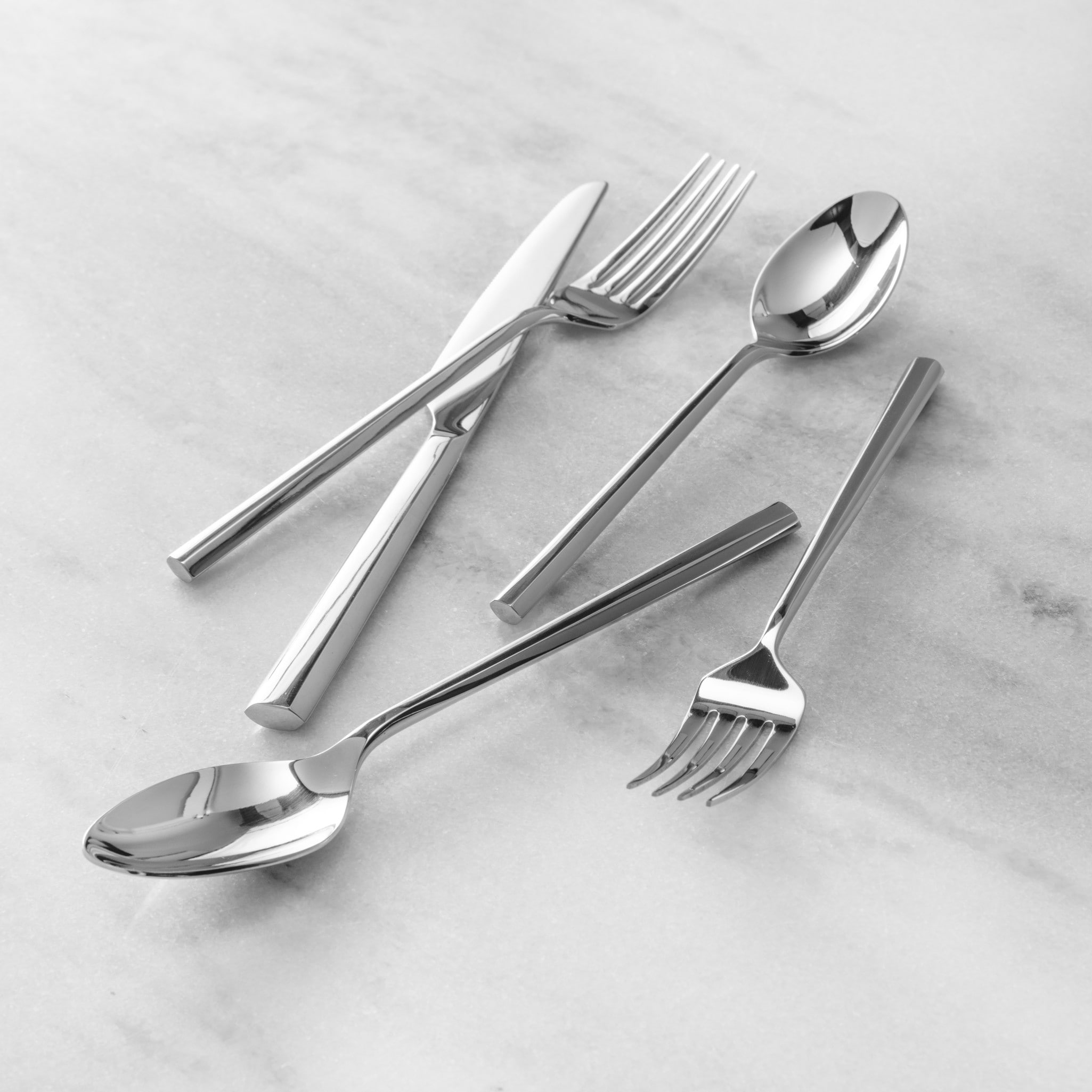 Fortessa Orson 18/10 Stainless Steel, 5 Piece Flatware Set (Service for 1), Silver - 5 Piece Set