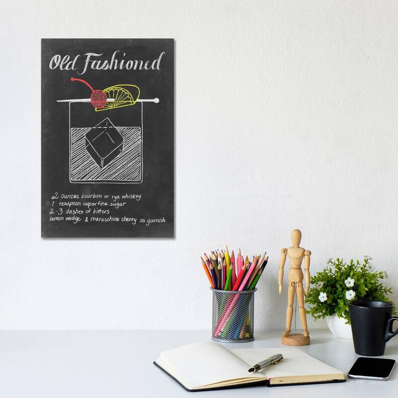 iCanvas "Chalkboard Cocktails Collection V" by Grace Popp Canvas Print - 12x8x0.75