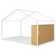 preview thumbnail 7 of 12, Full Size House Bed Frame with Roof Design, Metal Platform Bed with Storage Shelves