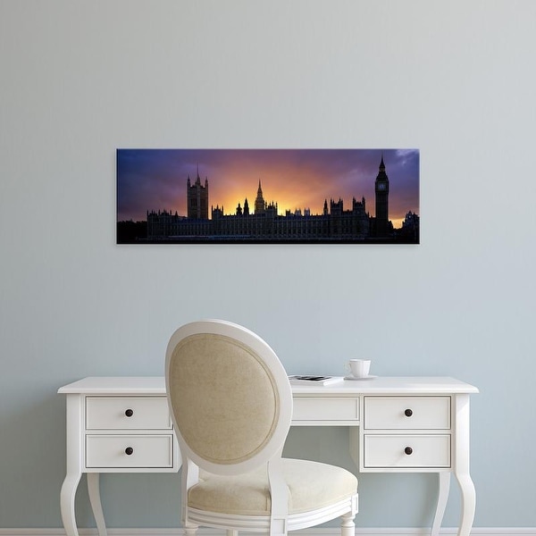 Easy Art Prints Panoramic Images's 'Sunset Houses of Parliament & Big Ben London England' Premium Canvas Art