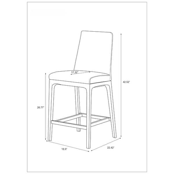 Somette Modern Contour Back Side Chair with Wood Base, Set of 2