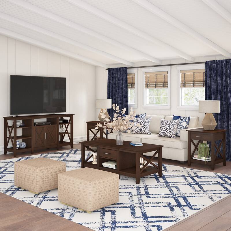 4-piece TV Stand and Table Set - Bing Cherry