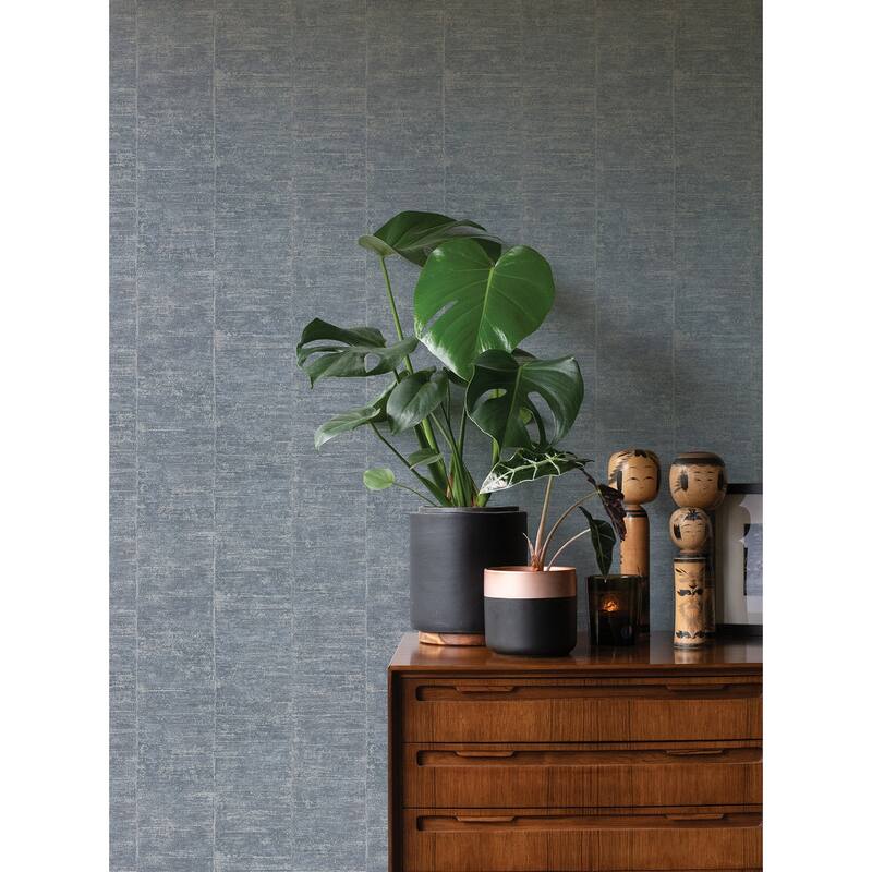 Advantage Aiko Denim Stripe Wallpaper - 20.9in x 396in x 0.025in - 20.9in x 396in x 0.025in