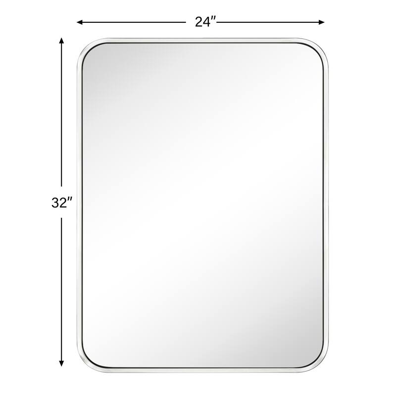 Rounded Rectangle Bathroom Vanity Mirror, Vertically/Horizontal Hanging