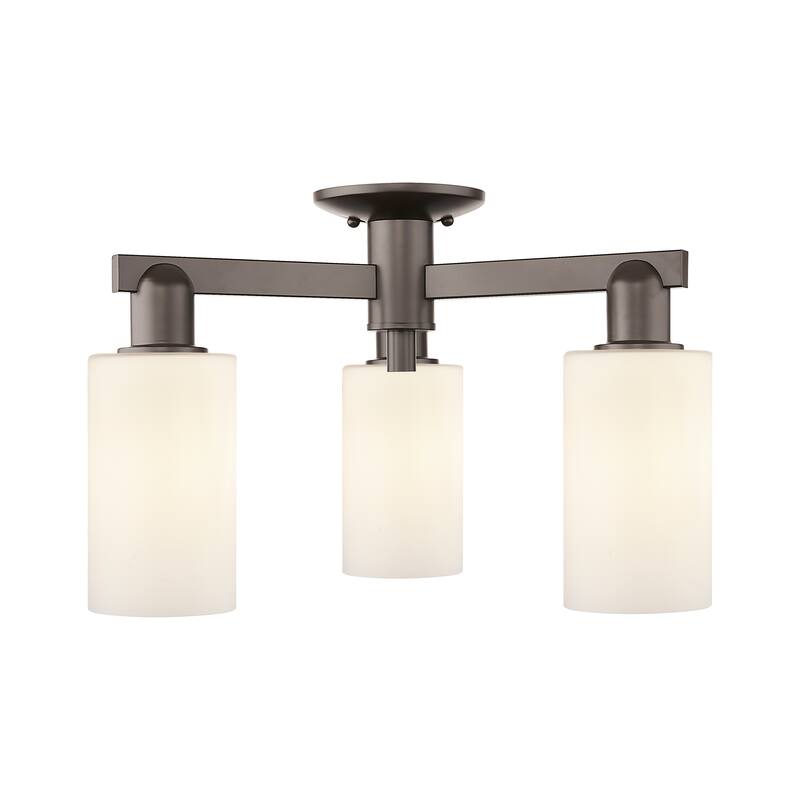 Innovations Lighting Endless Possibilities Arcadia - Clymer - 3 Light 21" Semi-Flush Mount - Oil Rubbed Bronze/Matte White