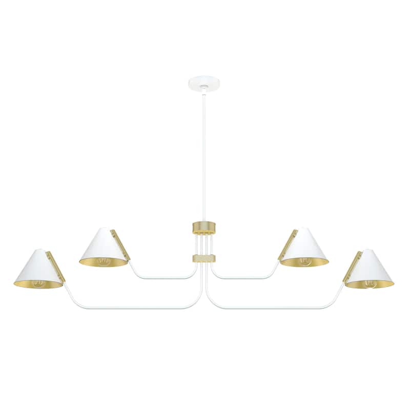 Hunter Grove Isle 4-Light Linear Chandelier - Dining Room, Kitchen Island - Mid-Century Modern, Minimalist