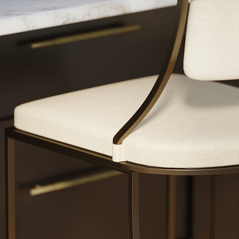 New Ridge Home Goods Mina Metal Modern Upholstered Bar Stool