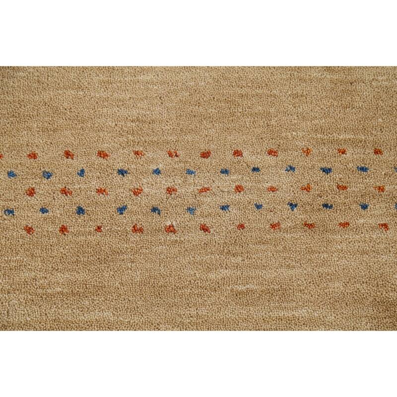 Tribal Gabbeh Indian Accent Rug Hand-Knotted Wool Carpet - 3'0"x 5'2"
