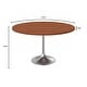 preview thumbnail 10 of 29, Verve 48" Modern Round Solid Wood Top Dining Table with Brushed Chrome Steel Pedestal Base for Kitchen & Dining Room