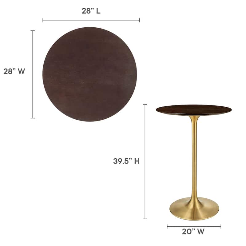Lippa Round Wood Bar Table