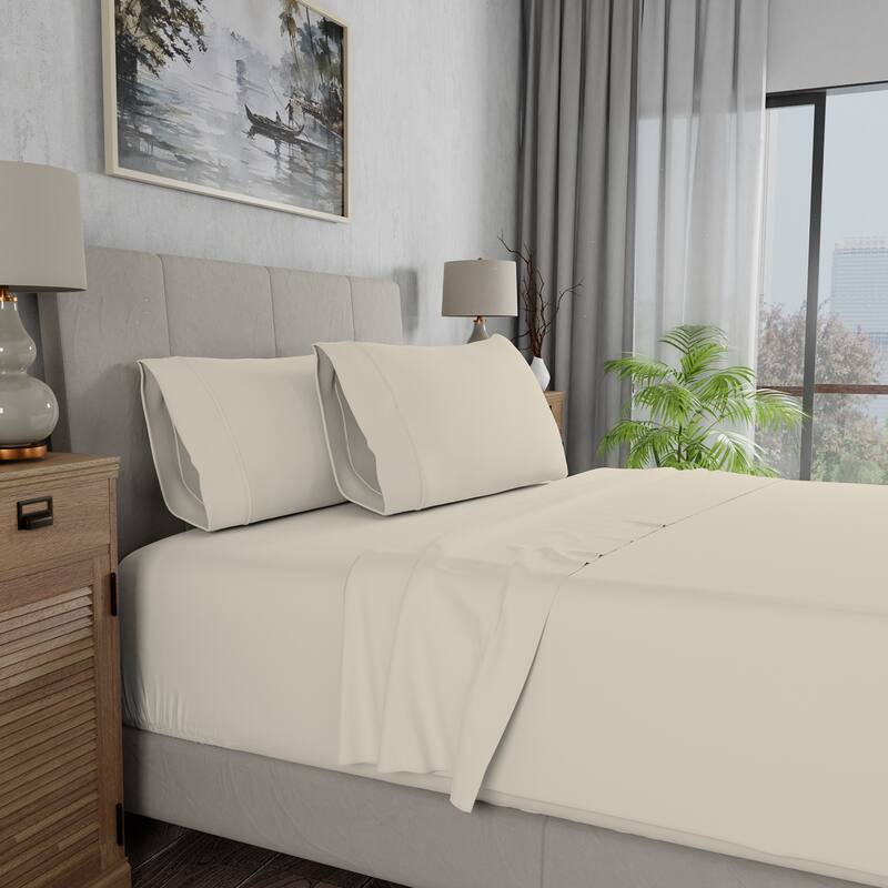 Color Sense 100% Cotton 300TC Ultra-Soft & Silky Wrinkle-Resistant Sheet Set